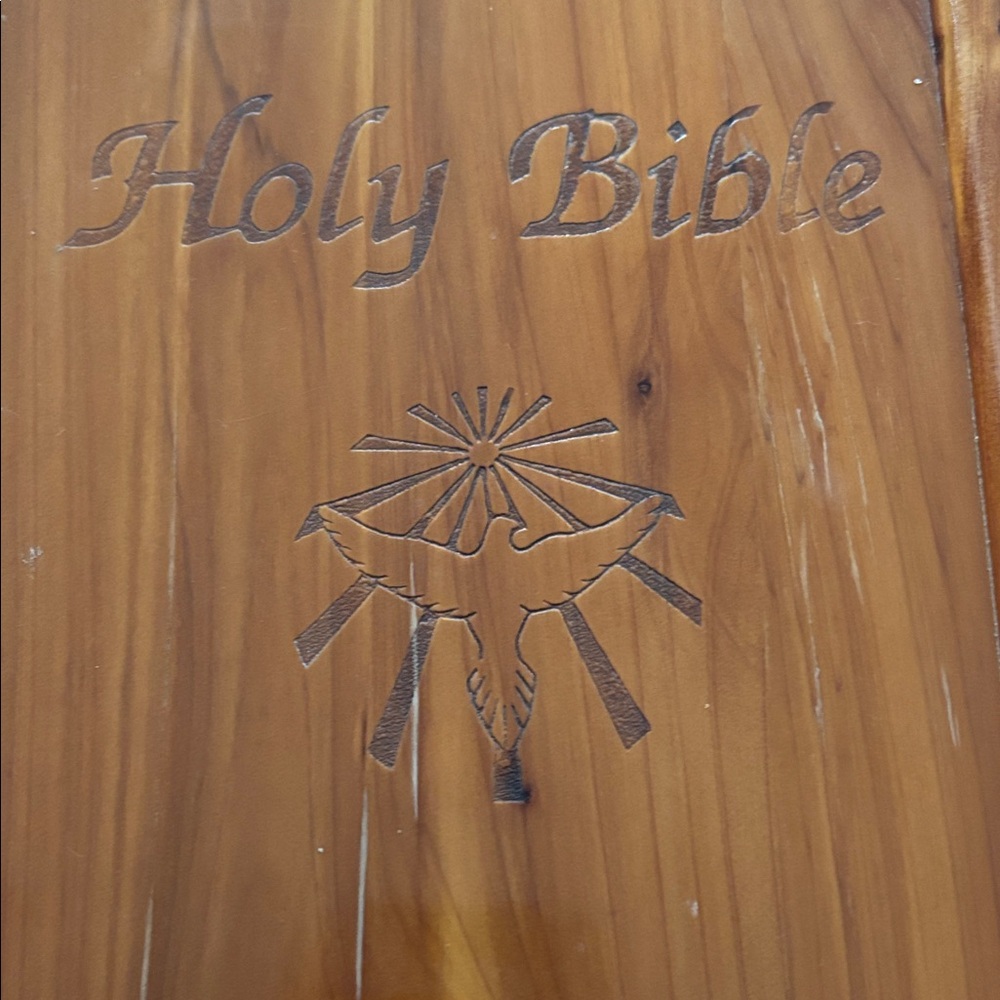 Wooden Holy Bible Cover
